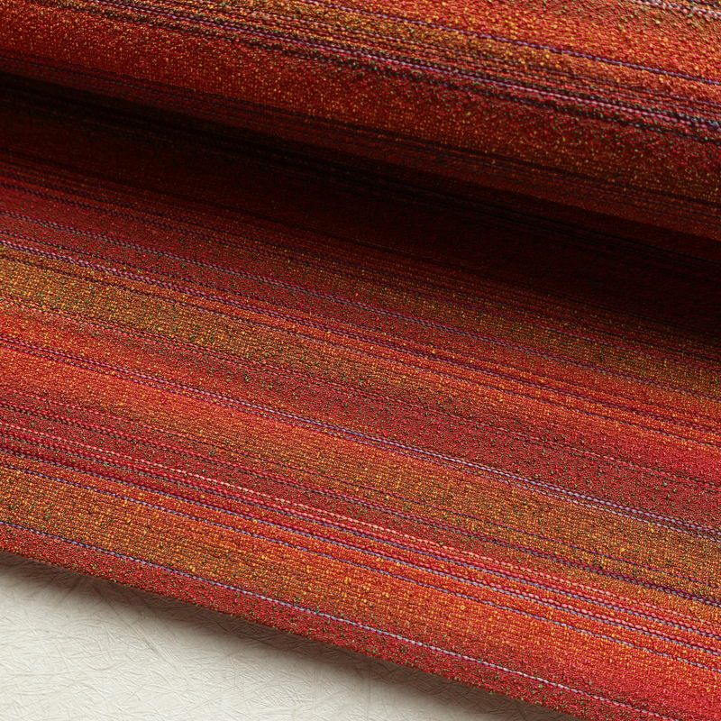 名古屋帯 六通柄 良品 正絹 縞柄・線柄 通し仕立て なごや帯 リサイクル帯 帯 カジュアル 多色使い_画像7