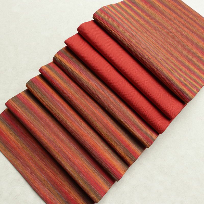 名古屋帯 六通柄 良品 正絹 縞柄・線柄 通し仕立て なごや帯 リサイクル帯 帯 カジュアル 多色使い_画像18