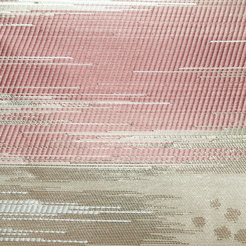 名古屋帯 六通柄 正絹 幾何学柄・抽象柄 名古屋仕立て なごや帯 リサイクル帯 帯 箔 金・銀_画像4