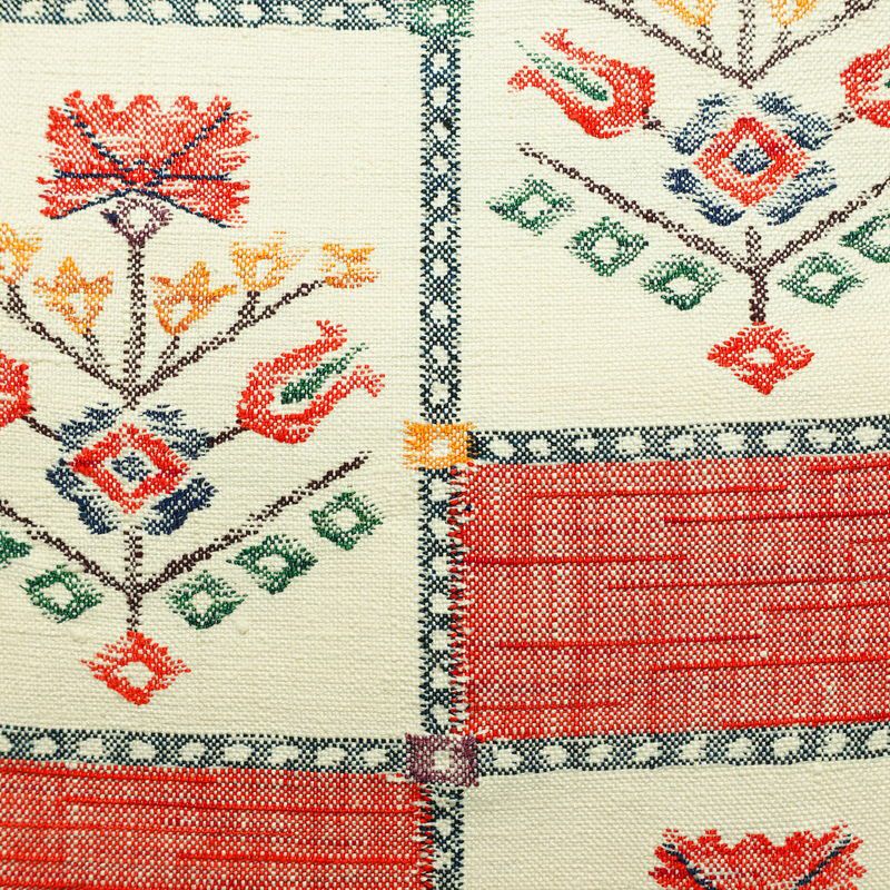 名古屋帯 六通柄 良品 正絹 花柄 松葉仕立て なごや帯 リサイクル帯 帯 紬地 白_画像2