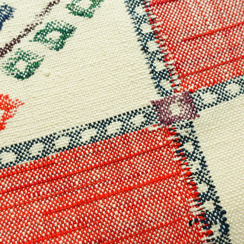 名古屋帯 六通柄 良品 正絹 花柄 松葉仕立て なごや帯 リサイクル帯 帯 紬地 白_画像5