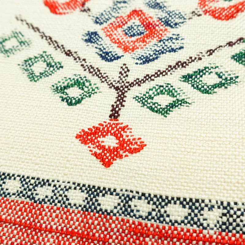 名古屋帯 六通柄 良品 正絹 花柄 松葉仕立て なごや帯 リサイクル帯 帯 紬地 白_画像6