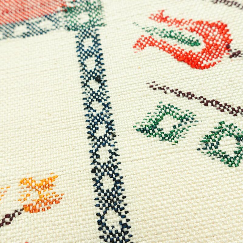 名古屋帯 六通柄 良品 正絹 花柄 松葉仕立て なごや帯 リサイクル帯 帯 紬地 白_画像7