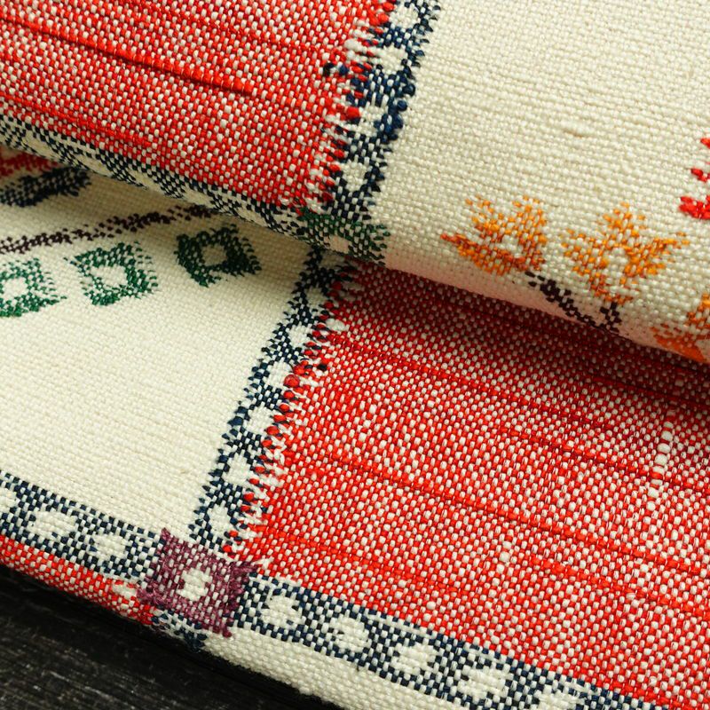 名古屋帯 六通柄 良品 正絹 花柄 松葉仕立て なごや帯 リサイクル帯 帯 紬地 白_画像8