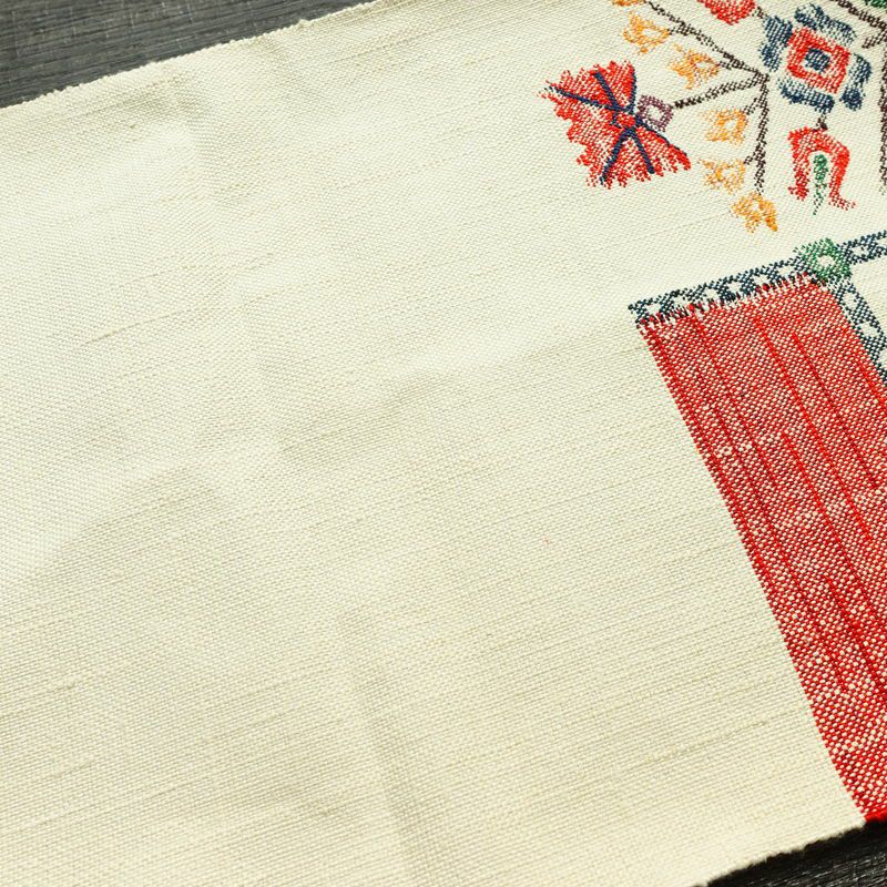 名古屋帯 六通柄 良品 正絹 花柄 松葉仕立て なごや帯 リサイクル帯 帯 紬地 白_画像16