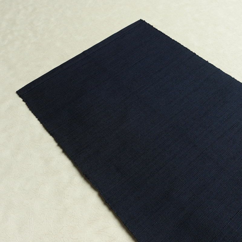 名古屋帯 太鼓柄 良品 正絹 幾何学柄・抽象柄 通し仕立て なごや帯 リサイクル帯 帯 モダン 紬地 青・紺_画像18