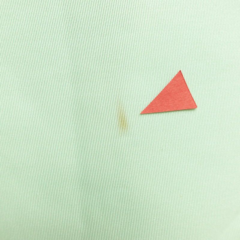 名古屋帯 太鼓柄 正絹 花柄 名古屋仕立て なごや帯 リサイクル帯 帯 箔 銀彩 シンプル 菊 緑・うぐいす色_画像17