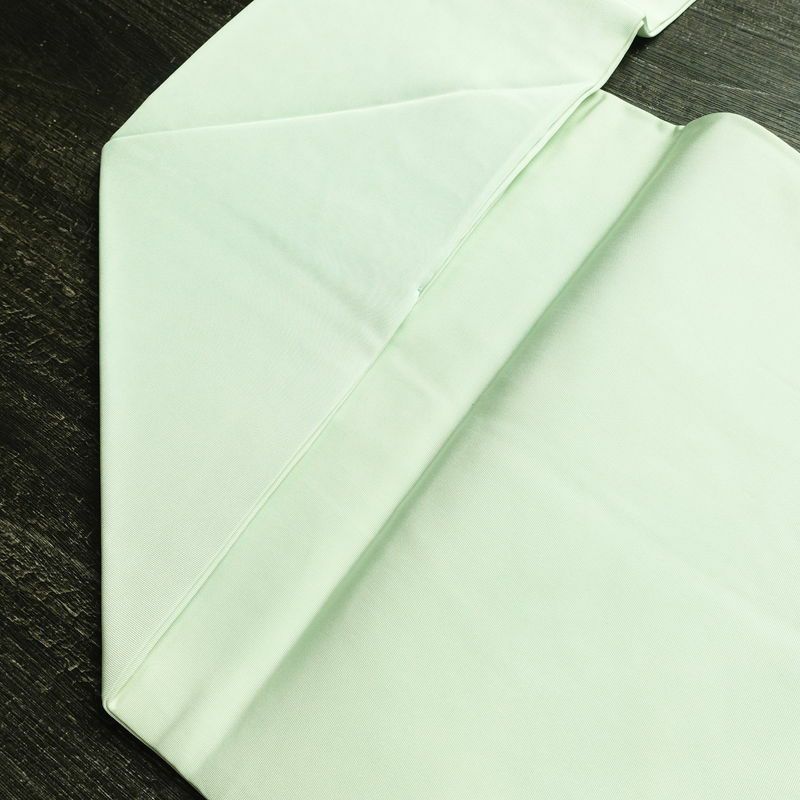 名古屋帯 太鼓柄 正絹 花柄 名古屋仕立て なごや帯 リサイクル帯 帯 箔 銀彩 シンプル 菊 緑・うぐいす色_画像20