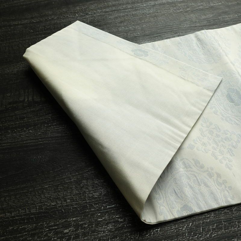 名古屋帯 六通柄 良品 正絹 幾何学柄・抽象柄 名古屋仕立て なごや帯 リサイクル帯 帯 青・紺_画像9