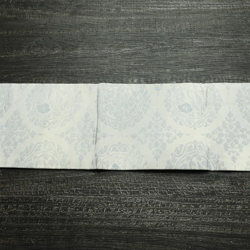 名古屋帯 六通柄 良品 正絹 幾何学柄・抽象柄 名古屋仕立て なごや帯 リサイクル帯 帯 青・紺_画像12