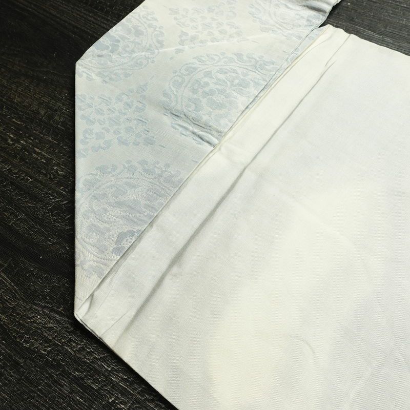 名古屋帯 六通柄 良品 正絹 幾何学柄・抽象柄 名古屋仕立て なごや帯 リサイクル帯 帯 青・紺_画像17