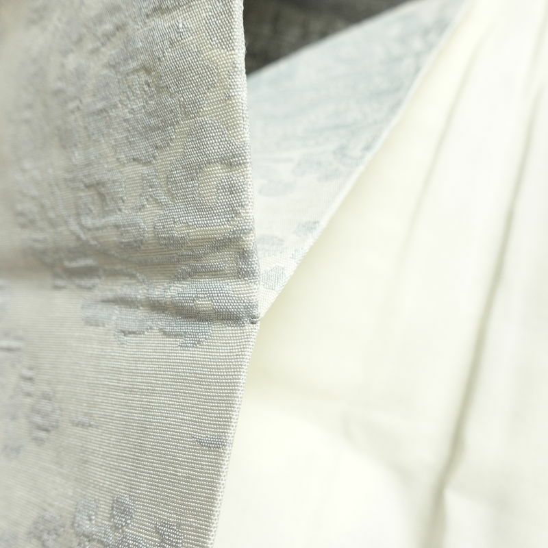 名古屋帯 六通柄 良品 正絹 幾何学柄・抽象柄 名古屋仕立て なごや帯 リサイクル帯 帯 青・紺_画像18