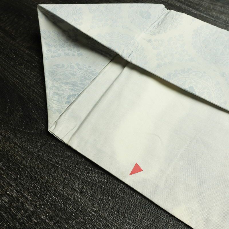 名古屋帯 六通柄 良品 正絹 幾何学柄・抽象柄 名古屋仕立て なごや帯 リサイクル帯 帯 青・紺_画像19