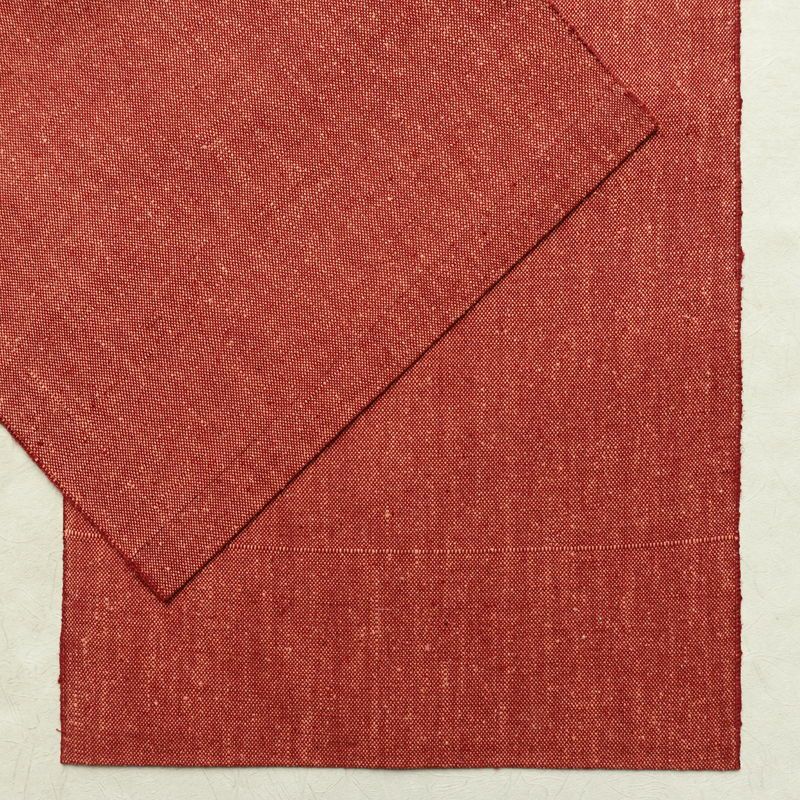 名古屋帯 太鼓柄 美品 正絹 幾何学柄・抽象柄 通し仕立て なごや帯 リサイクル帯 帯 モダン 赤・朱_画像15