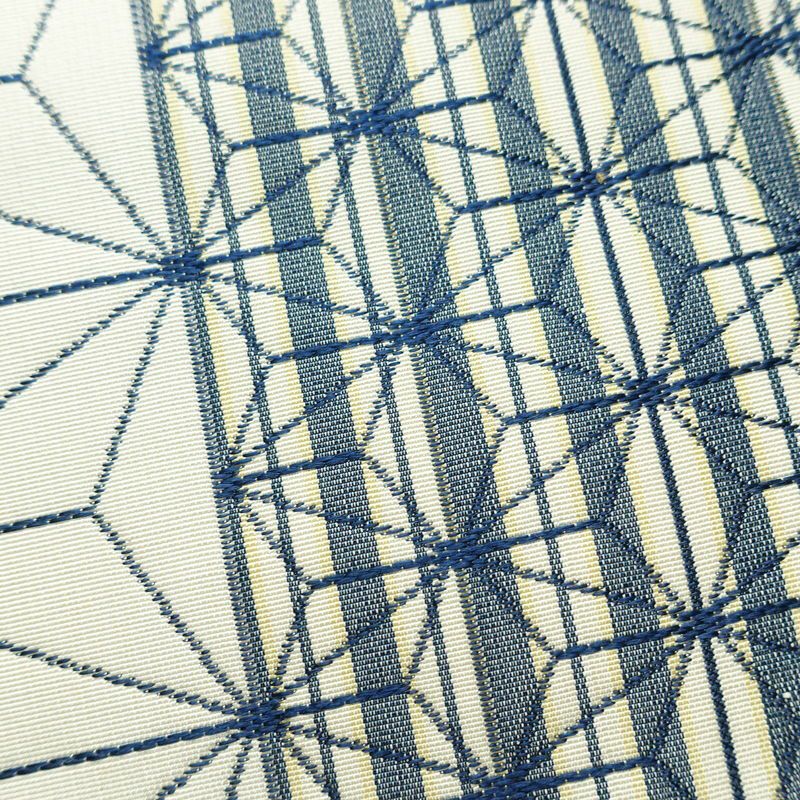 名古屋帯 六通柄 正絹 麻の葉柄 通し仕立て なごや帯 リサイクル帯 帯 白_画像3