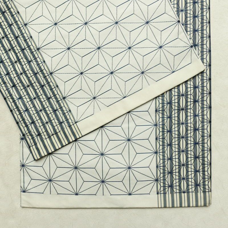 名古屋帯 六通柄 正絹 麻の葉柄 通し仕立て なごや帯 リサイクル帯 帯 白_画像12