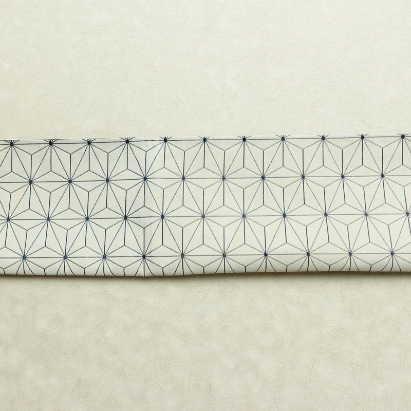 名古屋帯 六通柄 正絹 麻の葉柄 通し仕立て なごや帯 リサイクル帯 帯 白_画像14