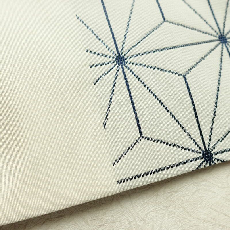 名古屋帯 六通柄 正絹 麻の葉柄 通し仕立て なごや帯 リサイクル帯 帯 白_画像17