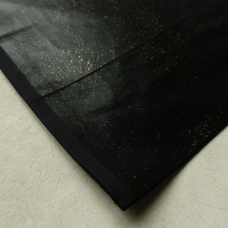 名古屋帯 太鼓柄 正絹 蝶・昆虫柄 名古屋仕立て なごや帯 リサイクル帯 帯 箔 引箔 黒_画像13