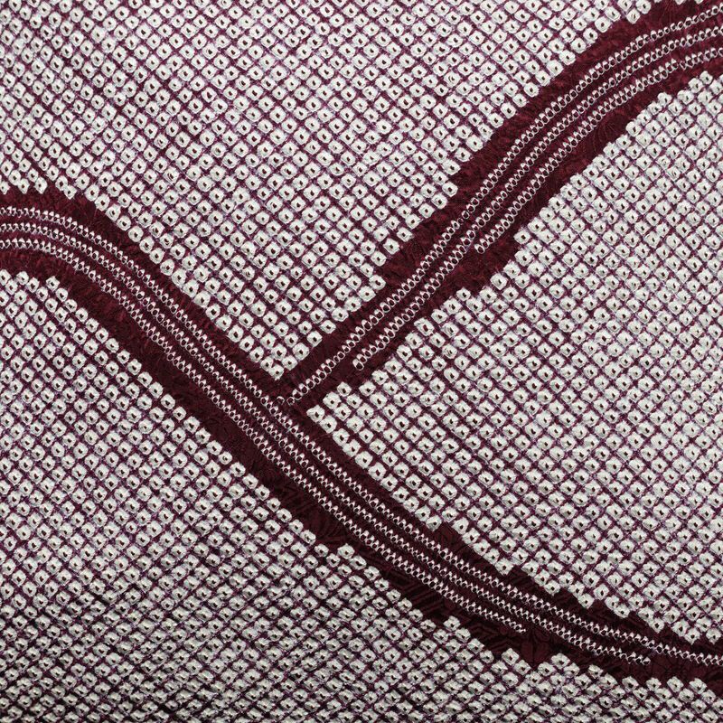 名古屋帯 太鼓柄 良品 絞り 綸子 正絹 幾何学柄・抽象柄 名古屋仕立て なごや帯 リサイクル帯 帯 モダン 紫・藤色_画像2