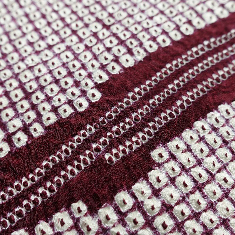 名古屋帯 太鼓柄 良品 絞り 綸子 正絹 幾何学柄・抽象柄 名古屋仕立て なごや帯 リサイクル帯 帯 モダン 紫・藤色_画像5