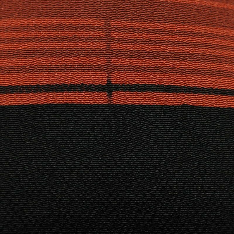 名古屋帯 草木手染 太鼓柄 美品 縮緬 正絹 幾何学柄・抽象柄 名古屋仕立て なごや帯 リサイクル帯 帯 モダン 黒_画像4