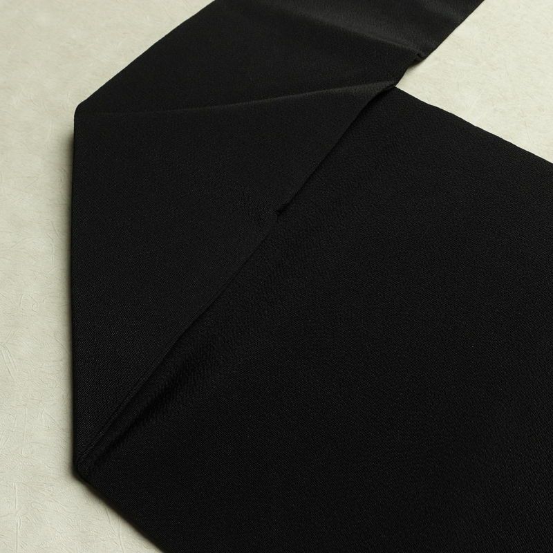 名古屋帯 草木手染 太鼓柄 美品 縮緬 正絹 幾何学柄・抽象柄 名古屋仕立て なごや帯 リサイクル帯 帯 モダン 黒_画像20