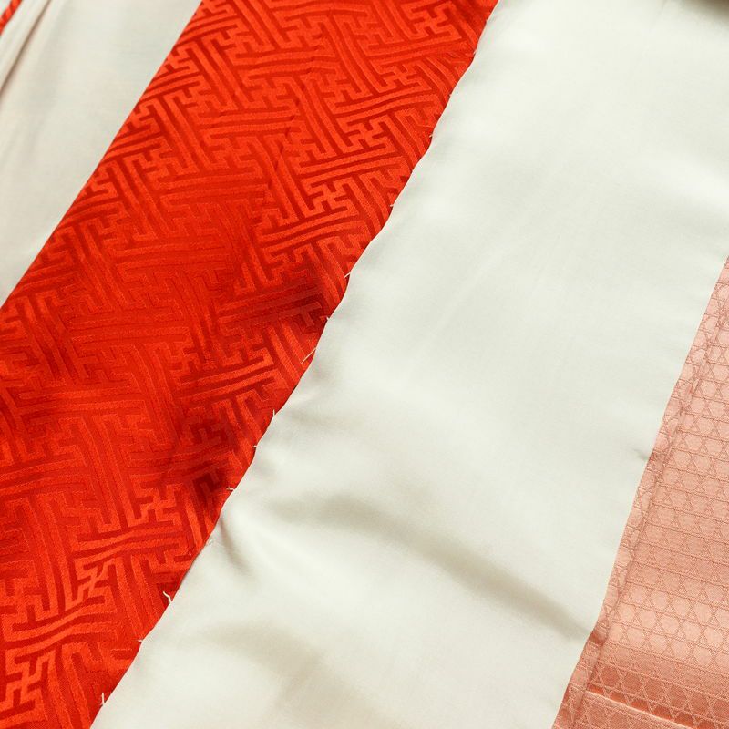 訪問着 美品 綸子 伊達衿付き 金駒刺繍 正絹 古典柄 袷仕立て 身丈159cm 裄丈66cm リサイクル着物 着物 入学式 卒業式 七五三 お宮参り フォーマル 四季花 紅葉 菖蒲 菊 桜 ピンク_画像19