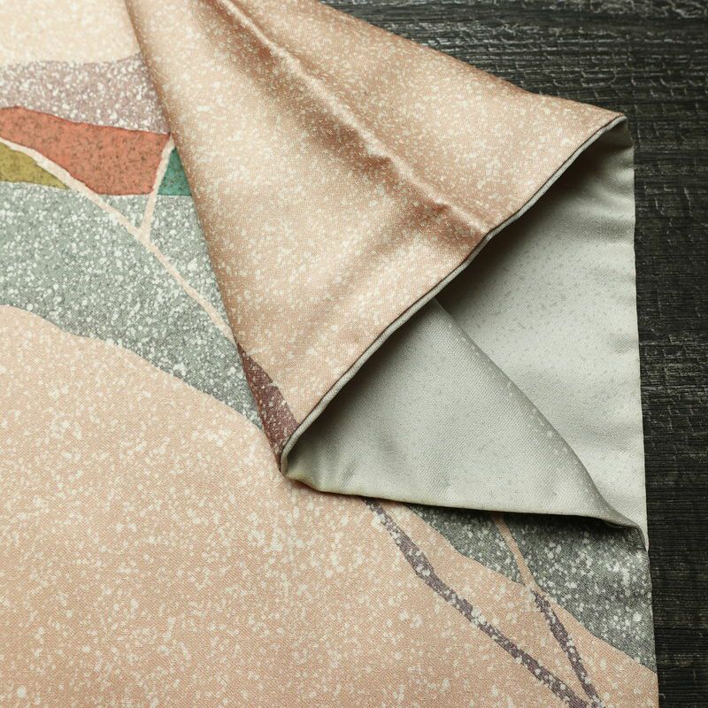 訪問着 正絹 幾何学柄・抽象柄 袷仕立て 身丈167cm 裄丈66.5cm リサイクル着物 着物 フォーマル ベージュ_画像15