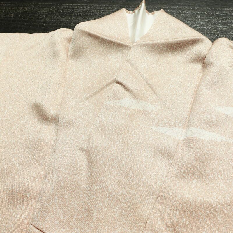 訪問着 正絹 幾何学柄・抽象柄 袷仕立て 身丈167cm 裄丈66.5cm リサイクル着物 着物 フォーマル ベージュ_画像18