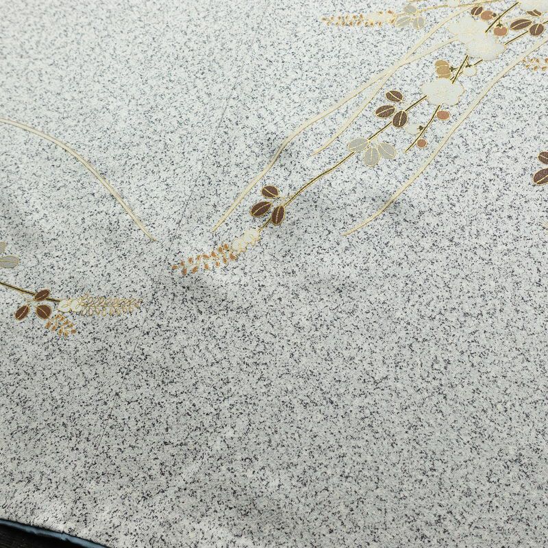 訪問着 正絹 木の葉・植物柄 袷仕立て 身丈157cm 裄丈62.5cm リサイクル着物 着物 箔 金彩 入学式 卒業式 七五三 お宮参り フォーマル グレー_画像10