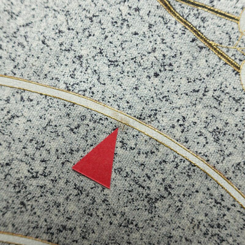 訪問着 正絹 木の葉・植物柄 袷仕立て 身丈157cm 裄丈62.5cm リサイクル着物 着物 箔 金彩 入学式 卒業式 七五三 お宮参り フォーマル グレー_画像12