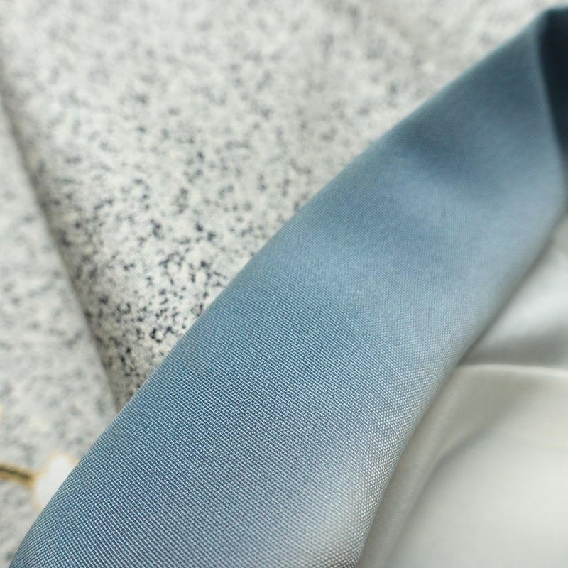 訪問着 正絹 木の葉・植物柄 袷仕立て 身丈157cm 裄丈62.5cm リサイクル着物 着物 箔 金彩 入学式 卒業式 七五三 お宮参り フォーマル グレー_画像16