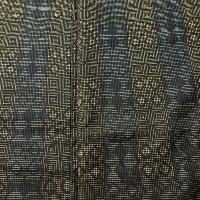 紬 しつけ糸付き 正絹 縞柄・線柄 袷仕立て 身丈150cm 裄丈66cm リサイクル着物 着物 モダン 多色使い_画像6