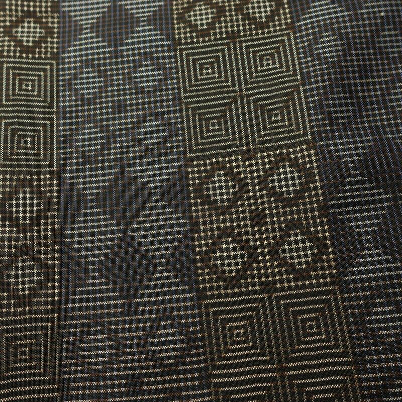 紬 しつけ糸付き 正絹 縞柄・線柄 袷仕立て 身丈150cm 裄丈66cm リサイクル着物 着物 モダン 多色使い_画像10