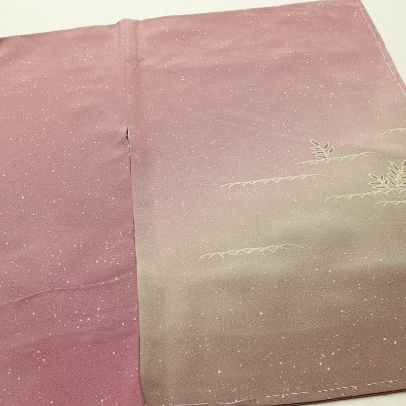 訪問着 美品 しつけ糸付き 縮緬 正絹 風景柄 袷仕立て 身丈166.5cm 裄丈68.5cm リサイクル着物 着物 入学式 卒業式 七五三 お宮参り フォーマル ピンク_画像14