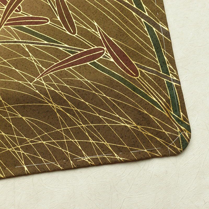 訪問着 良品 しつけ糸付き 正絹 木の葉・植物柄 袷仕立て 身丈162.5cm 裄丈65cm リサイクル着物 着物 刺繍 金彩 入学式 卒業式 七五三 お宮参り フォーマル 黄・黄土色_画像17