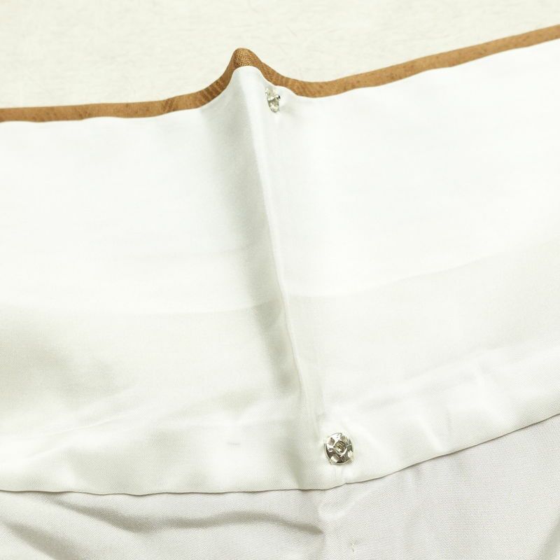 訪問着 良品 しつけ糸付き 正絹 木の葉・植物柄 袷仕立て 身丈162.5cm 裄丈65cm リサイクル着物 着物 刺繍 金彩 入学式 卒業式 七五三 お宮参り フォーマル 黄・黄土色_画像21