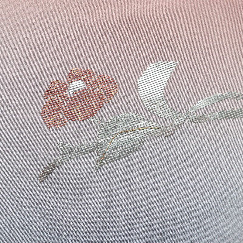 付け下げ 縮緬 一つ紋付き 正絹 花柄 袷仕立て 身丈161.5cm 裄丈68cm リサイクル着物 着物 刺繍 入学式 七五三 お宮参り フォーマル シンプル 上品 ピンク_画像14