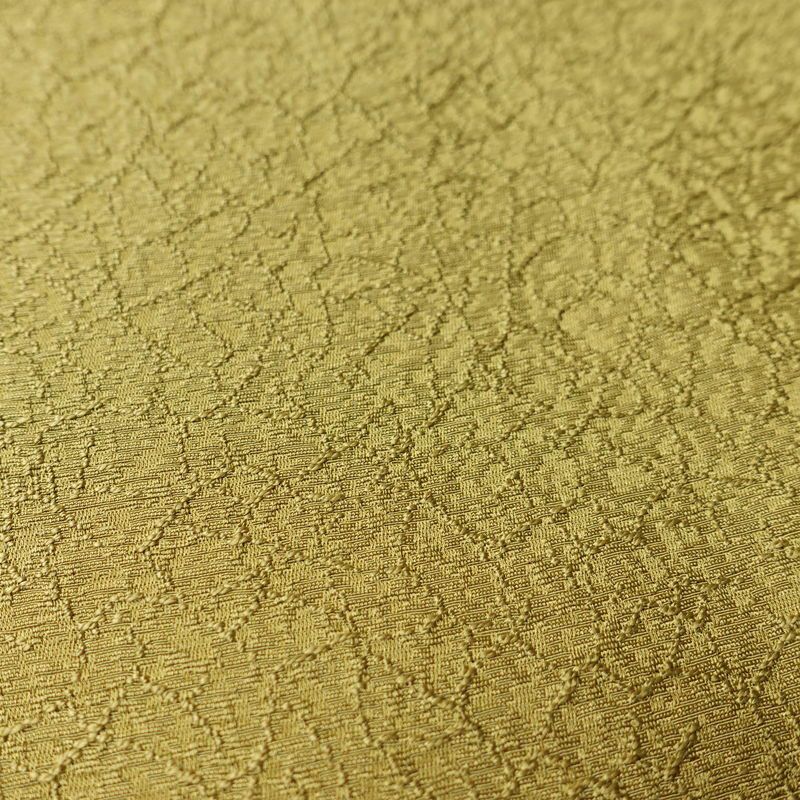 色無地 一つ紋付き 正絹 幾何学柄・抽象柄 袷仕立て 身丈158cm 裄丈65.5cm リサイクル着物 着物 ぼかし お茶会 フォーマル 黄・黄土色_画像8