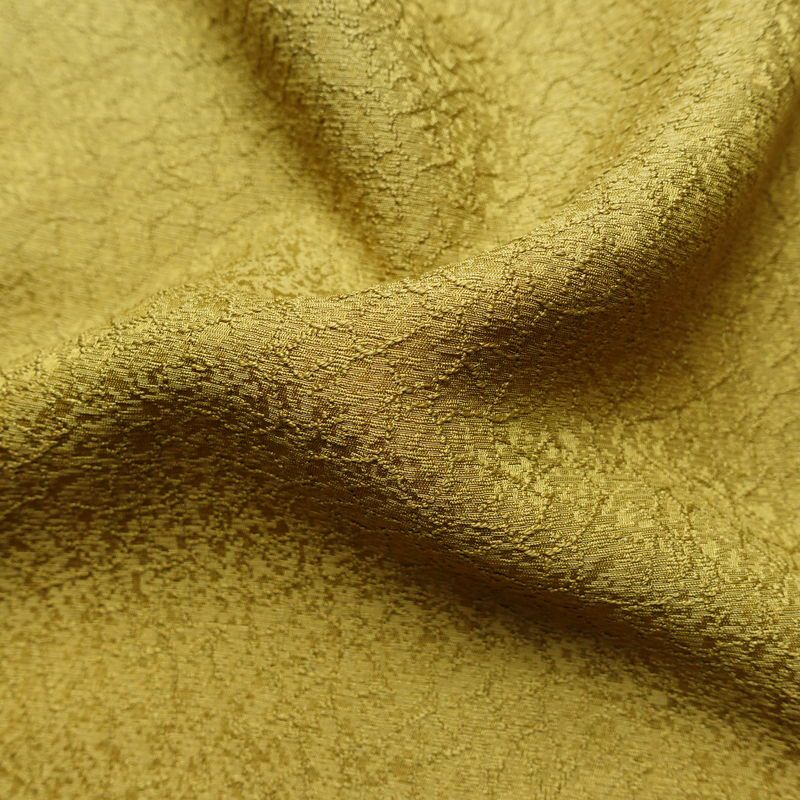 色無地 一つ紋付き 正絹 幾何学柄・抽象柄 袷仕立て 身丈158cm 裄丈65.5cm リサイクル着物 着物 ぼかし お茶会 フォーマル 黄・黄土色_画像20