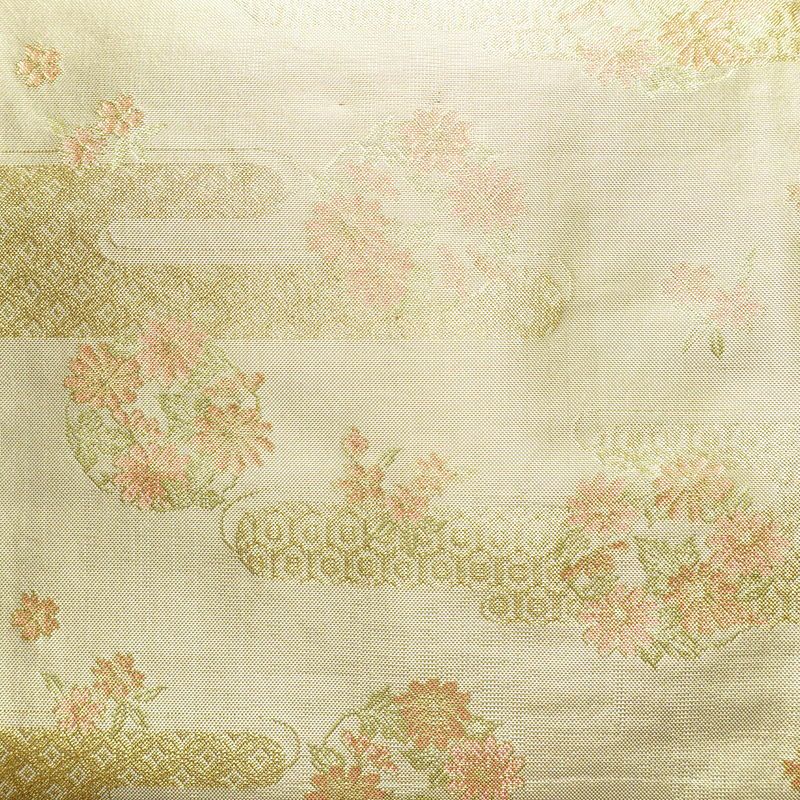 名古屋帯 全通柄 正絹 古典柄 名古屋仕立て なごや帯 リサイクル帯 帯 箔 金・銀_画像2