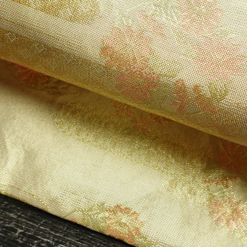 名古屋帯 全通柄 正絹 古典柄 名古屋仕立て なごや帯 リサイクル帯 帯 箔 金・銀_画像7