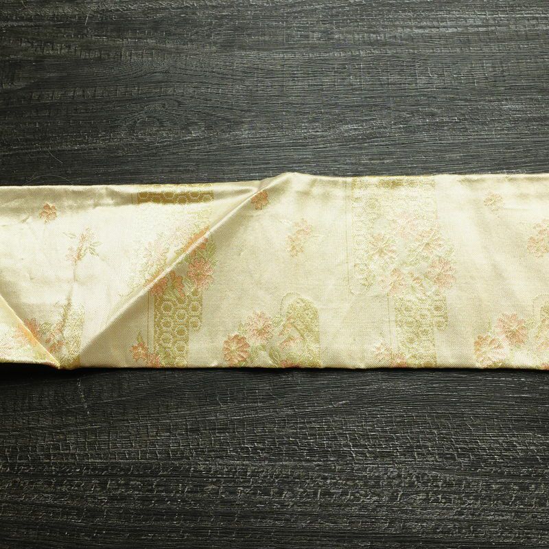 名古屋帯 全通柄 正絹 古典柄 名古屋仕立て なごや帯 リサイクル帯 帯 箔 金・銀_画像14