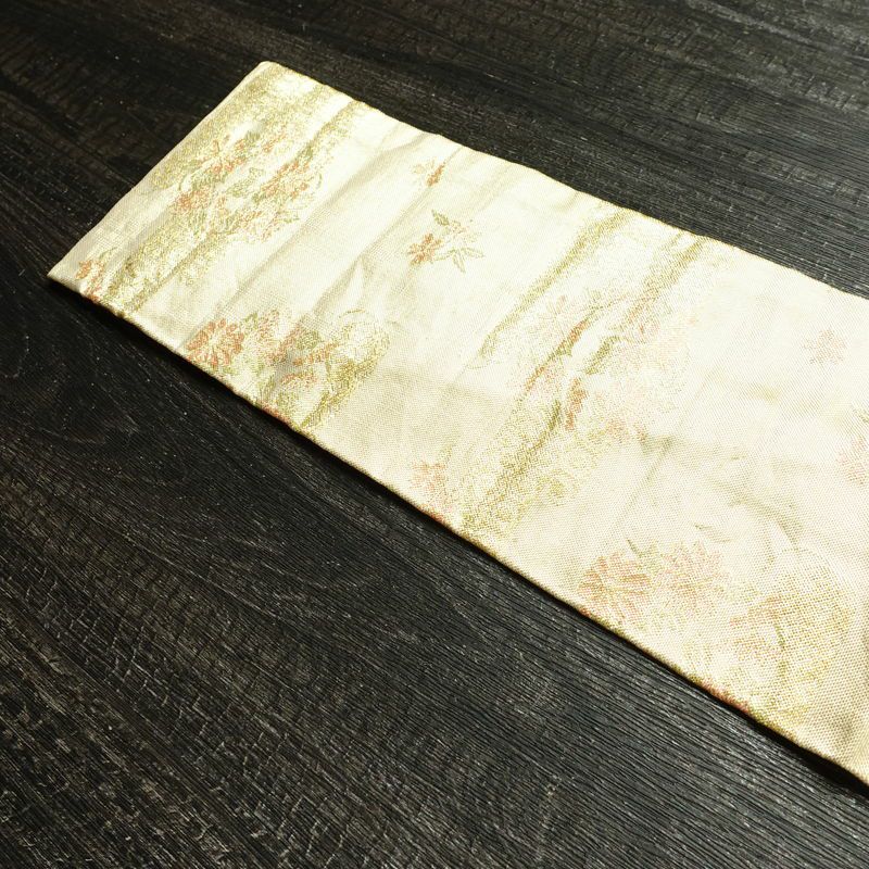 名古屋帯 全通柄 正絹 古典柄 名古屋仕立て なごや帯 リサイクル帯 帯 箔 金・銀_画像15