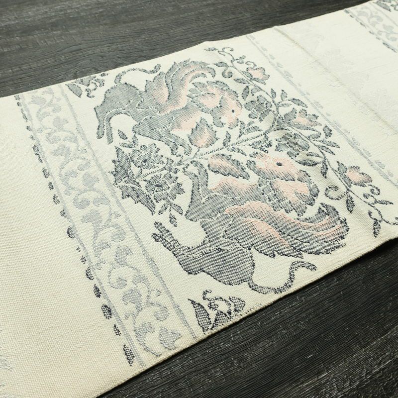 名古屋帯 六通柄 良品 正絹 幾何学柄・抽象柄 松葉仕立て なごや帯 リサイクル帯 帯 紬地 白_画像11