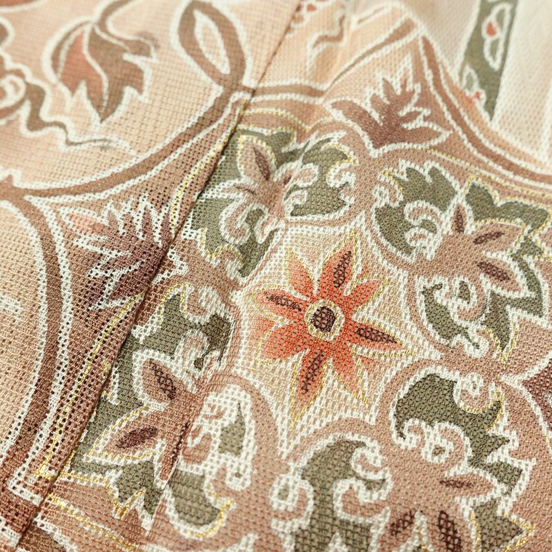 盛夏 訪問着 良品 夏用 三つ紋付き 正絹 古典柄 単衣仕立て 身丈155cm 裄丈63cm リサイクル着物 着物 箔 フォーマル 緑・うぐいす色_画像7