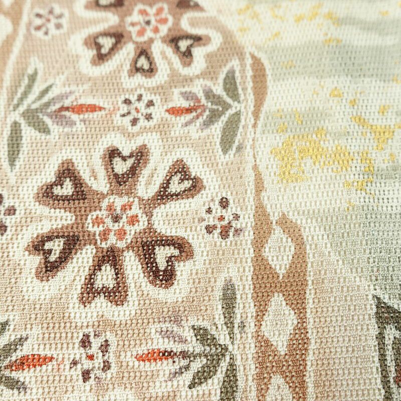 盛夏 訪問着 良品 夏用 三つ紋付き 正絹 古典柄 単衣仕立て 身丈155cm 裄丈63cm リサイクル着物 着物 箔 フォーマル 緑・うぐいす色_画像8