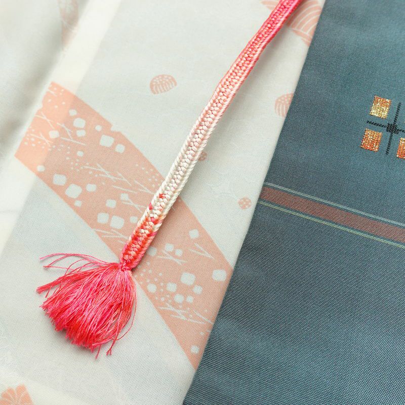 紬 アンサンブル 良品 しつけ糸付き セット品 正絹 チェック・格子柄 袷仕立て 身丈165cm 裄丈66cm リサイクル着物 着物 青・紺_画像20