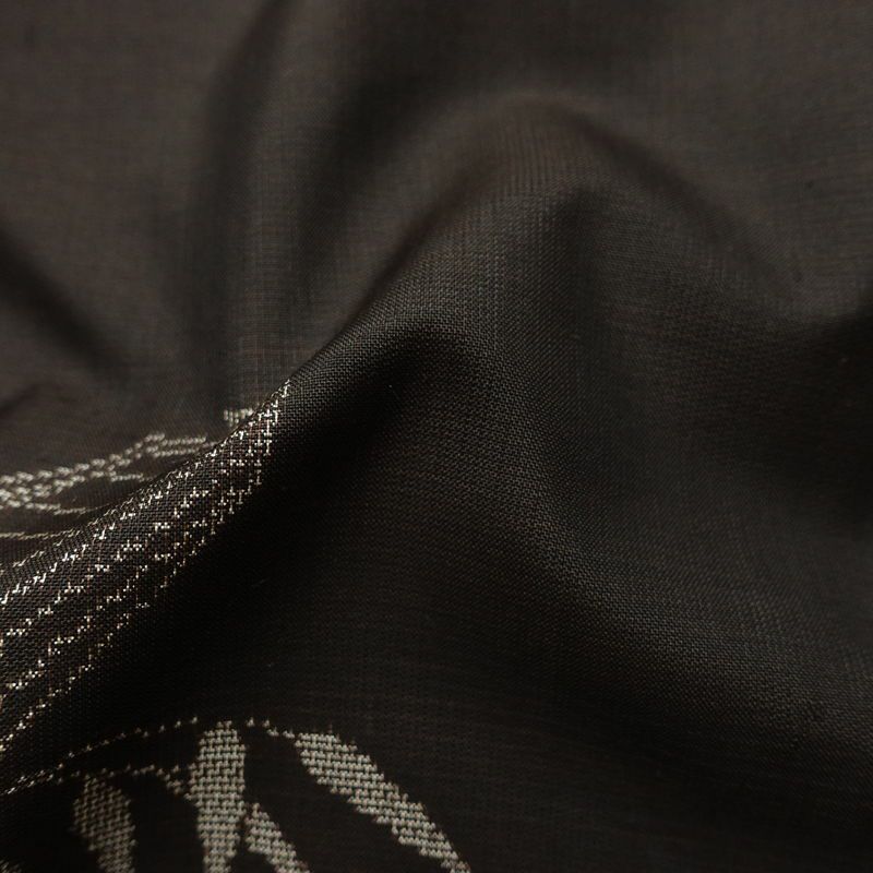 紬 しつけ糸付き 正絹 風景柄 袷仕立て 身丈154.5cm 裄丈62cm リサイクル着物 着物 モダン 茶_画像21